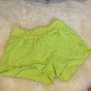 Lime neon yellow green short with liner